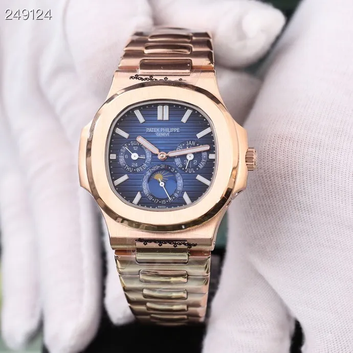 【High-end replica】💰1440! Patek Philippe 🔥🔥 Type: Fine men's watch (1:1 replica, the latest and exclusive first release) Multifunctional Strap: 316L stainless steel strap Movement: Fully automatic Citizen 8215 mechanical movement Mirror: Mineral-strengthened glass Elegant taste Vast and majestic Ingenuity A treasure for the wrist Size: 42mm in diameter and 12mm thick Hot on the market! Welcome to reprint!